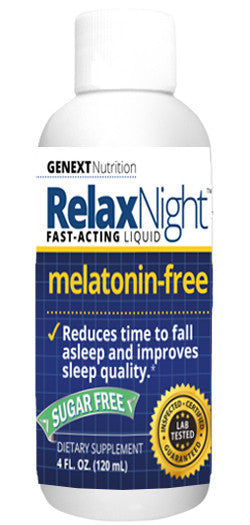 Liquid form Relax Night Melatonin Free Reduces the time to fall asleep and improves sleep quality. Sugar Free.