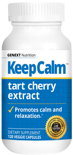 Keep Calm — tart cherry extract — promotes calm and relaxation — 120 veggie capsules.