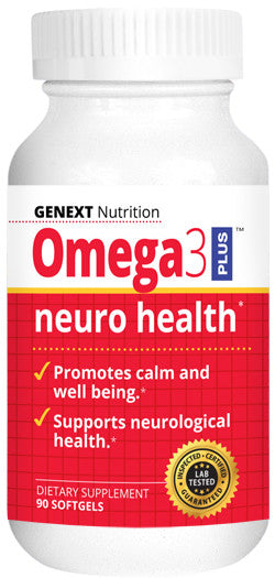 Omega‑3 Plus — promotes calm and well‑being; supports neurological health — 90 softgels.