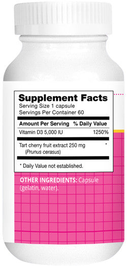 CHERRY D3 - Tart Cherry + Vit D3 5,000 IU Nerve Health Immune Boost